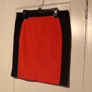 Navy/orange mini skirt 14 super cute!! New w/tags